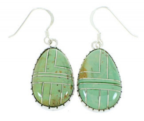 Southwestern Jewelry Turquoise Inlay Hook Dangle Earrings BW74306 