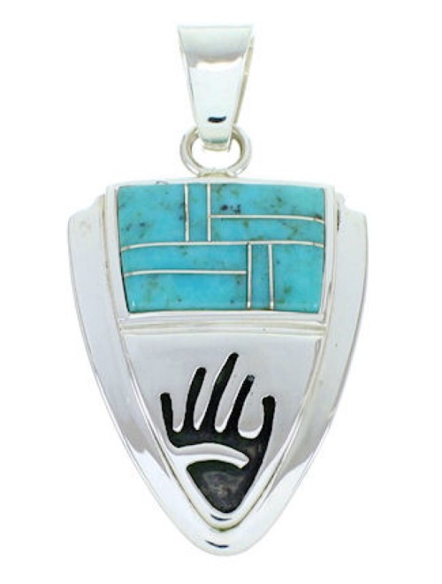 Southwest Hand Turquoise Sterling Silver Jewelry Pendant YS73196