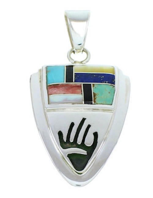 Sterling Silver Jewelry Multicolor Inlay Southwest Pendant YS73204