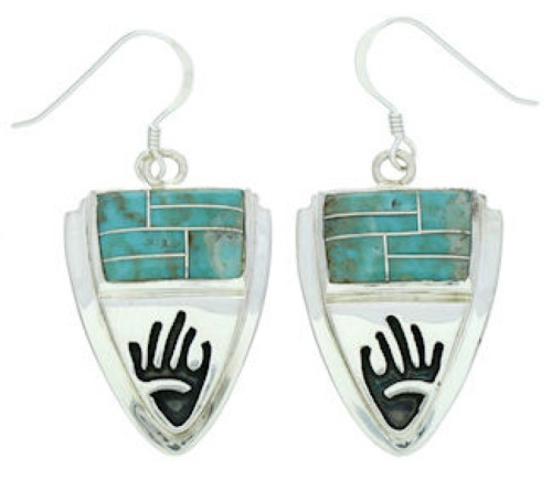 Sterling Silver Turquoise Jewelry Southwest Hook Earrings YS73228