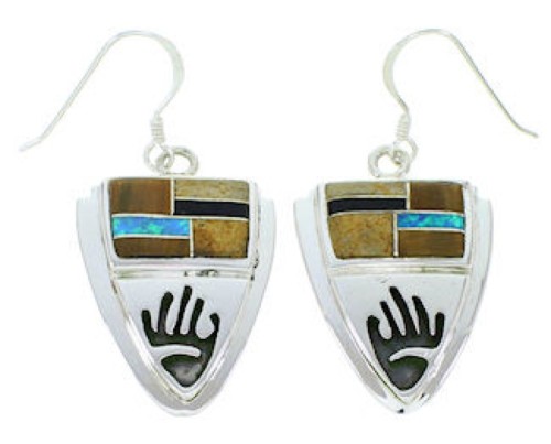 Multicolor Inlay Silver Jewelry Hand Southwest Hook Earrings YS73236