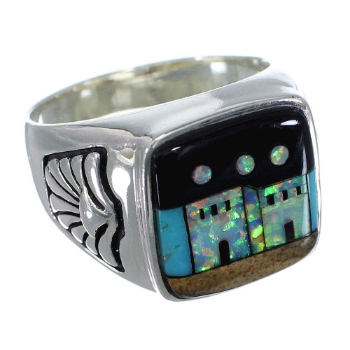 Multicolor Native American Village Design Ring Size 9-1/2 PX42152