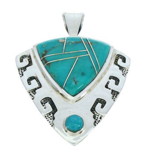 Silver Turquoise Inlay Pendant GS75863 