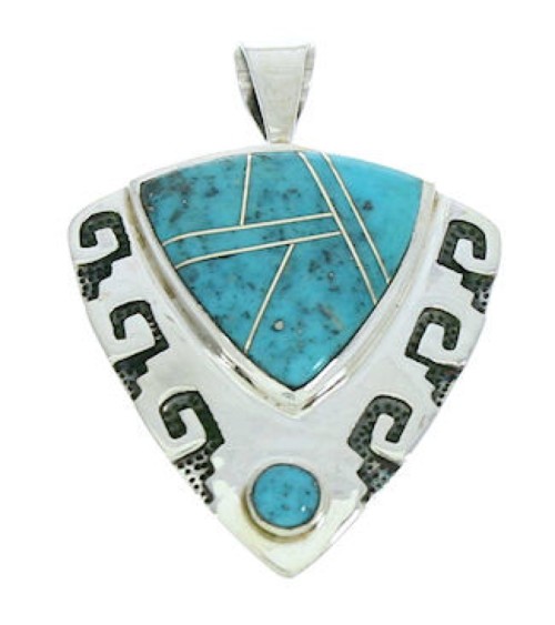 Turquoise Inlay Sterling Silver Pendant GS75867 