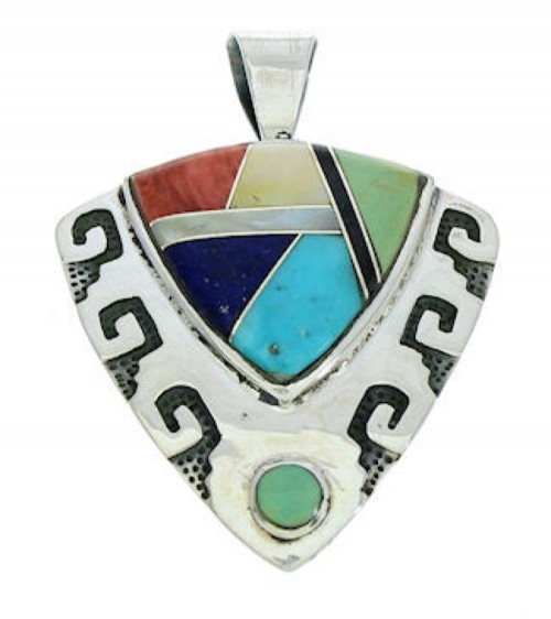 Silver Multicolor Southwest Pendant Jewelry GS75907