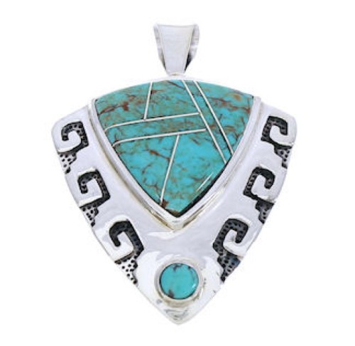 Silver Turquoise Jewelry Southwestern Pendant GS75892