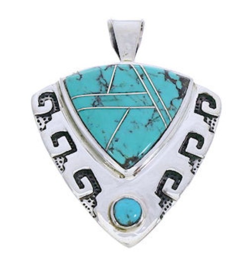 Sterling Silver Jewelry Turquoise Southwestern Pendant GS75897 