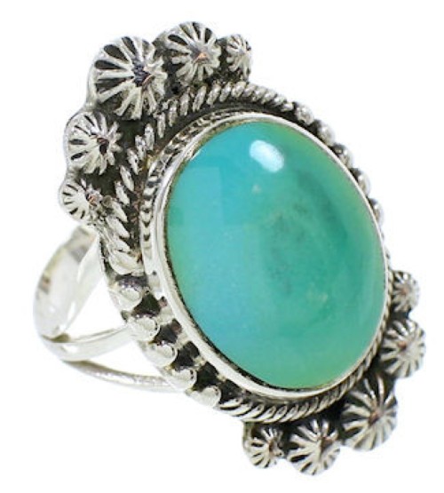 Genuine Sterling Silver Southwest Turquoise Ring Size 5-3/4 WX35419