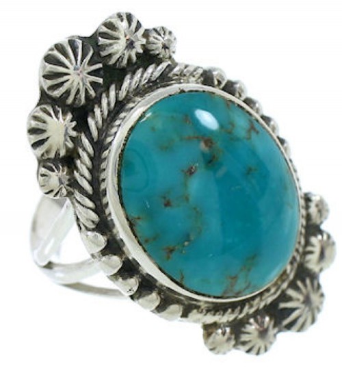 Genuine Sterling Silver Turquoise Southwest Ring Size 5-1/4 WX35421