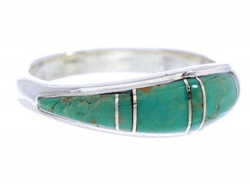 Southwest Turquoise Jewelry Sterling Silver Ring Size 6-3/4 MW74090