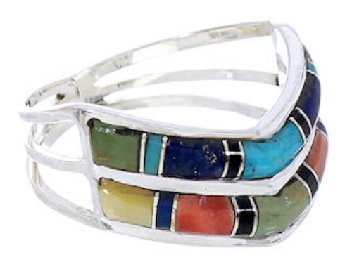 Multicolor Southwest Sterling Silver Ring Size 7-1/2 GS73928