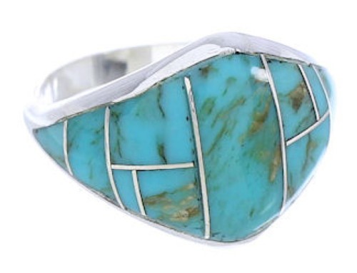 Silver Turquoise Ring Size 6-3/4 GS74057 