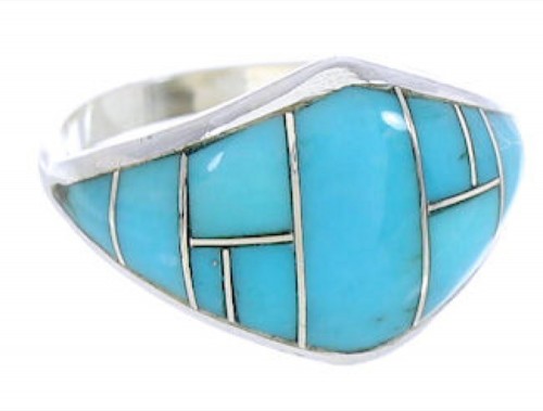Turquoise And Silver Southwestern Ring Size 7-3/4 GS74073