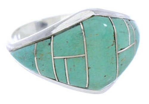 Sterling Silver Turquoise Inlay Southwest Ring Size 6-1/4 GS74135 