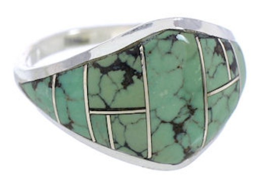 Inlay Jewelry Turquoise Sterling Silver Ring Size 6-3/4 GS74172