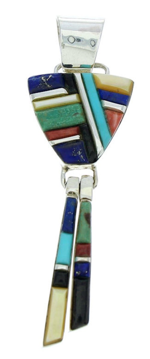 Multicolor Inlay Genuine Sterling Silver Jewelry Pendant BW76038