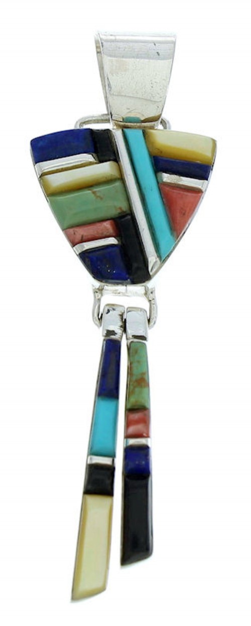 Southwest Multicolor Inlay Silver Jewelry Pendant BW76052