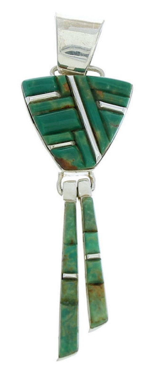 Turquoise Inlay Southwestern Slide Pendant BW76099