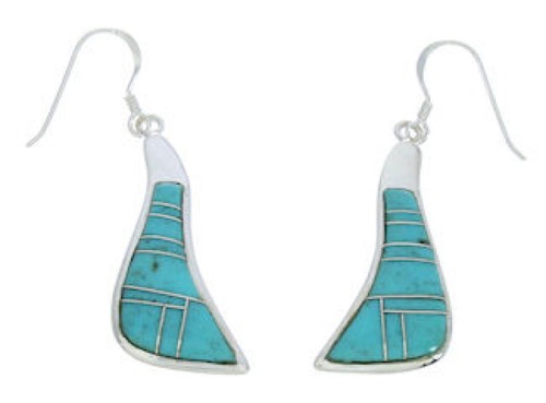 Turquoise Southwest Sterling Silver Hook Earrings MW73368