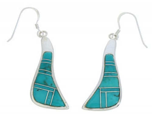 Turquoise Jewelry Southwest Sterling Silver Hook Earrings MW73373