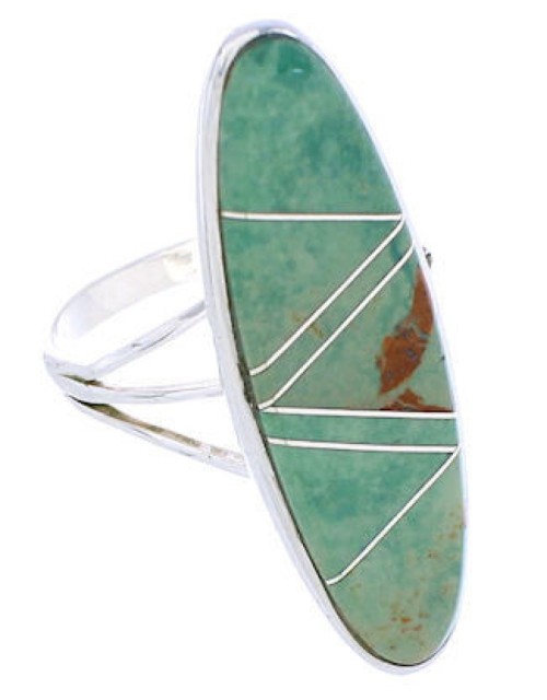 Turquoise Southwest Genuine Silver Ring Size 8-3/4 YX33717
