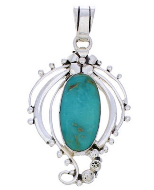 Genuine Sterling Silver Turquoise Pendant Southwest Jewelry BW74967