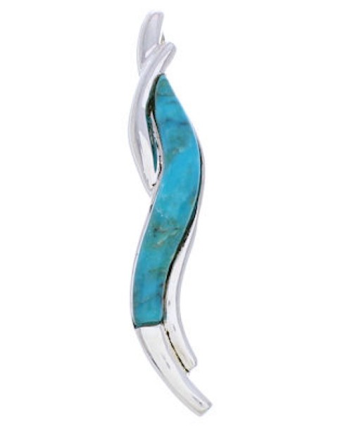 Turquoise Sterling Silver Southwest Jewelry Slide Pendant BW75103