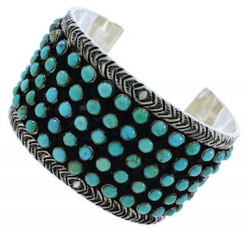 Turquoise And Sterling Silver Southwestern Bracelet Jewelry PX27489