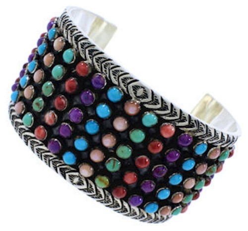 Southwest Multicolor And Silver Cuff Bracelet PX27671