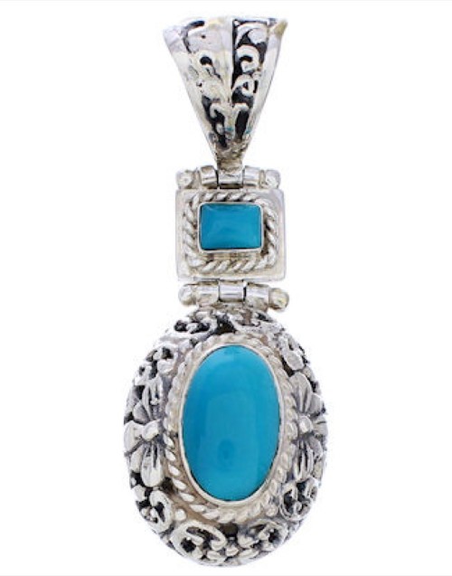 Southwestern Turquoise Jewelry Sterling Silver Pendant MW75097