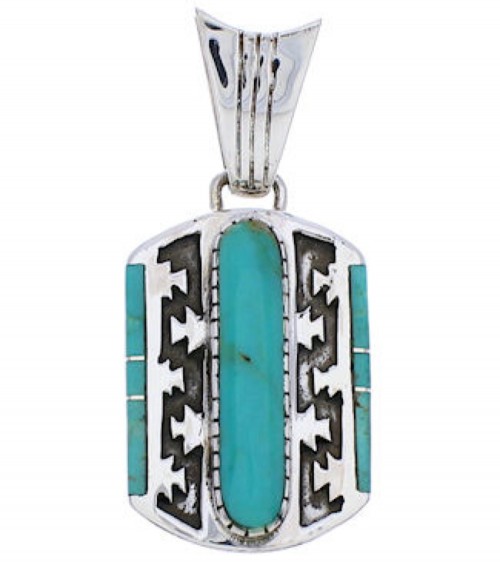 Turquoise Southwest Sterling Silver Pendant MW75218
