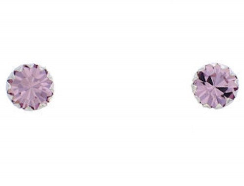 June Birthstone Sterling Silver And Alexandrite Jewelry Post Earrings NX88581