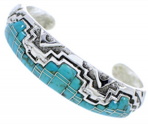 Sterling Silver Turquoise Southwest Cuff Bracelet MX27157