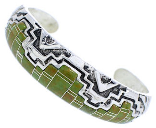 Sterling Silver Southwestern Turquoise Inlay Cuff Bracelet MX27170