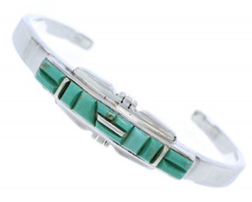 Turquoise Inlay Southwestern Cuff Bracelet Jewelry EX27755