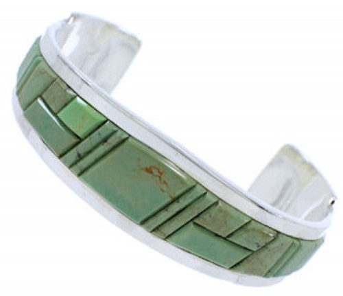 Sterling Silver Turquoise Inlay Southwest Cuff Bracelet EX27780