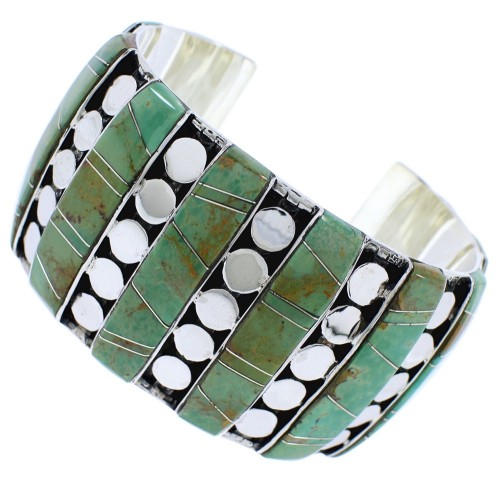 Genuine Sterling Silver And Turquoise Jewelry Cuff Bracelet EX27837