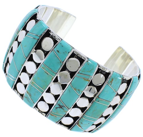 Turquoise Southwest Sterling Silver Jewelry Cuff Bracelet EX27844