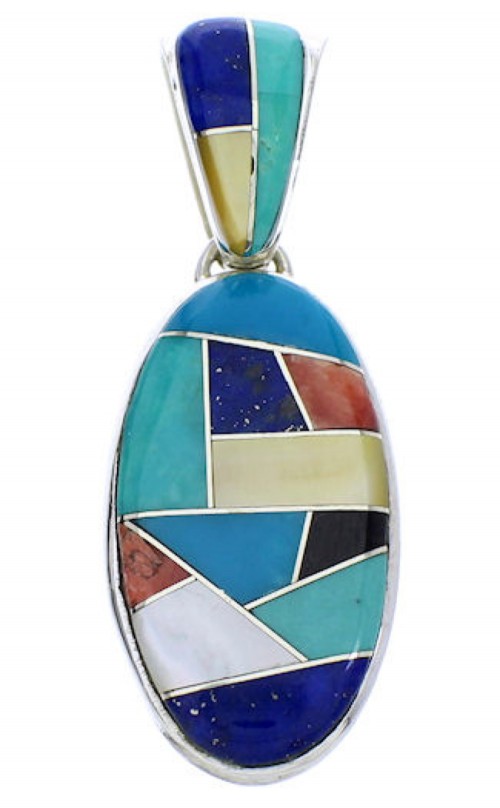 Sterling Silver Multicolor Southwest Pendant GS75695