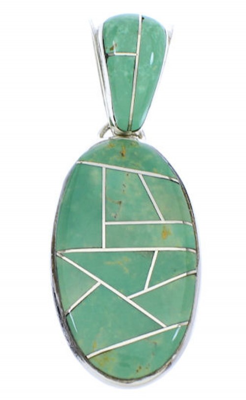 Turquoise Inlay Jewelry Sterling Silver Pendant GS75683