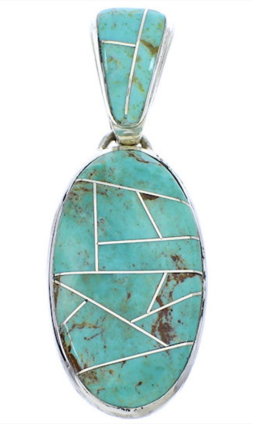 Turquoise Jewelry Sterling Silver Pendant GS75684