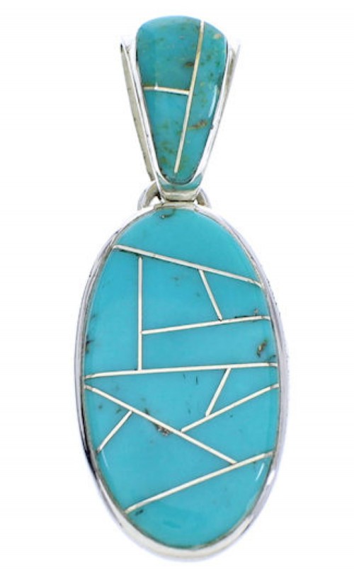 Southwest Jewelry Turquoise Sterling Silver Pendant GS75687 