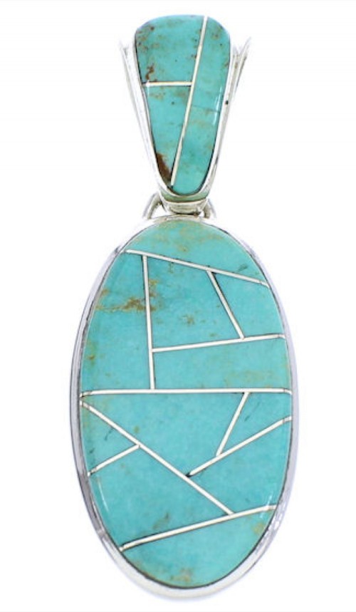 Southwest Silver Jewelry Turquoise Pendant GS75688