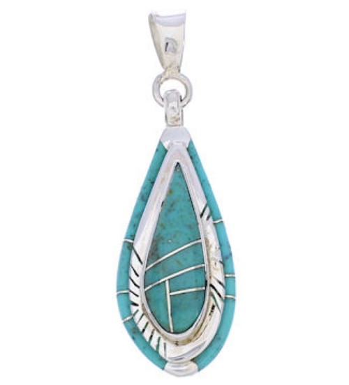 Southwestern Turquoise Sterling Silver Pendant EX29025