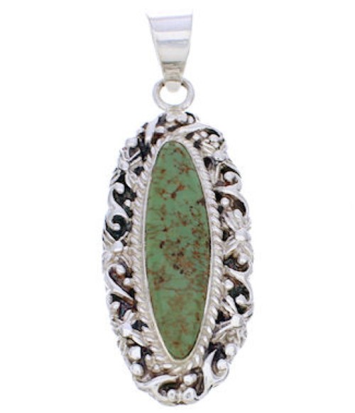 Southwest Jewelry Turquoise And Silver Pendant EX29029