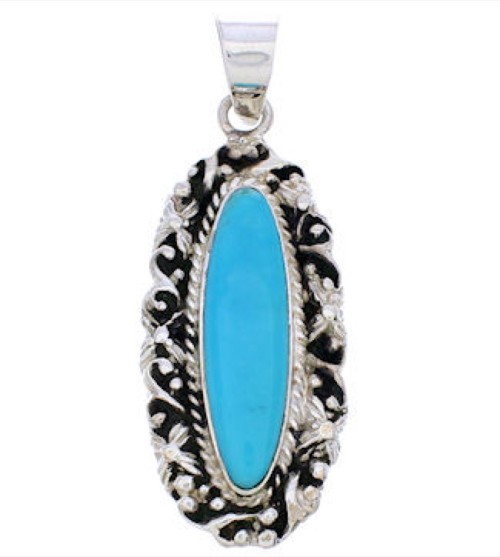 Genuine Sterling Silver Turquoise Southwest Pendant EX29036