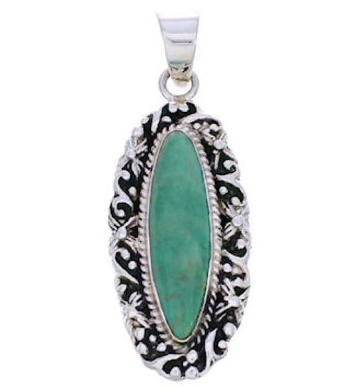 Southwestern Sterling Silver Turquoise Pendant EX29042