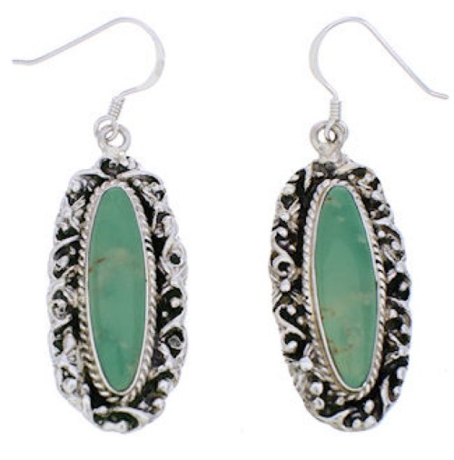 Turquoise Sterling Silver Hook Dangle Earrings Jewelry EX29114