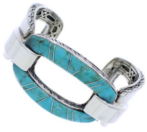 Sterling Silver Southwestern Jewelry Turquoise Cuff Bracelet MX27052