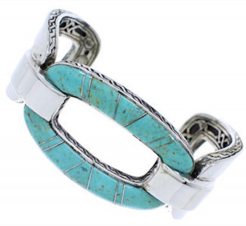 Genuine Sterling Silver Turquoise Southwest Cuff Bracelet MX27064